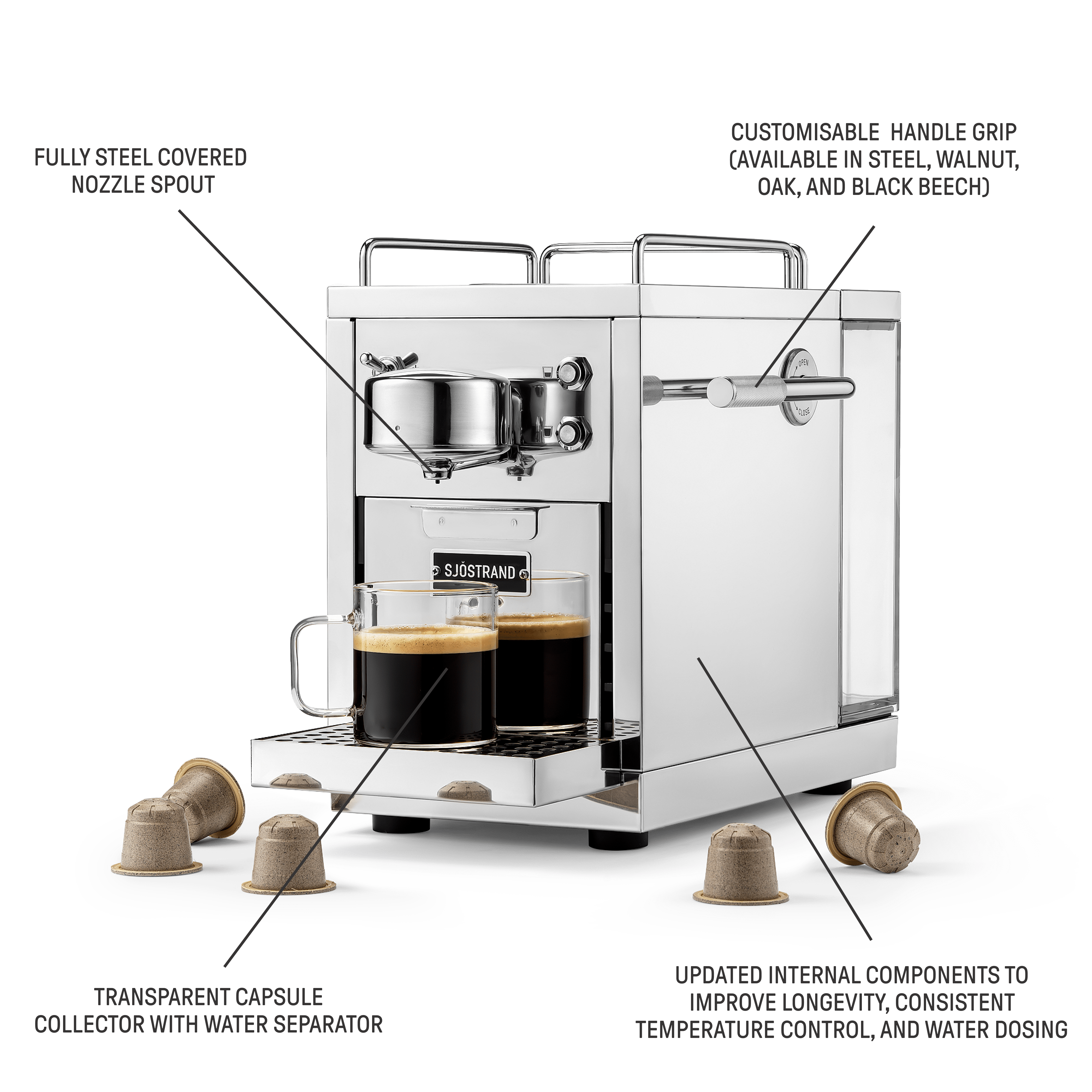 Original 2.0 & Milk Frother | Steel | Sjöstrand